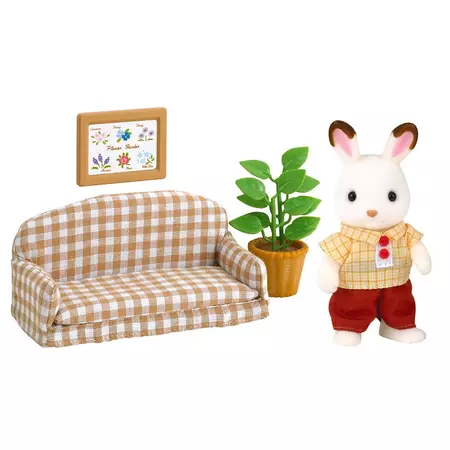 Sylvanian Csoki Nyuszi papa heverővel