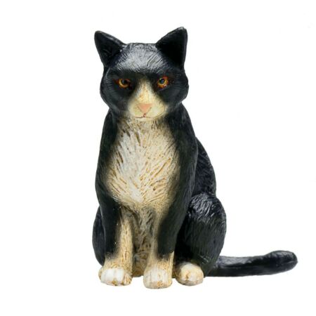 Mojo Fekete-fehér ülő macska figura