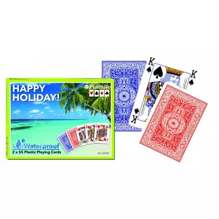 Happy holiday plasztik römi kártya, 2x55 lapos