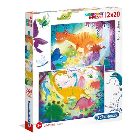 Vicces dinók 2x20 db-os puzzle - Clementoni
