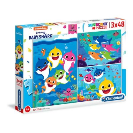 Baby Shark 3x48 db-os puzzle - Clementoni