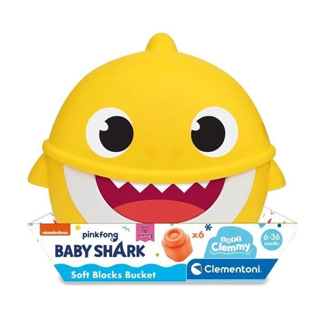 Baby Shark vödör építőkockákkal - Clemmy 17427