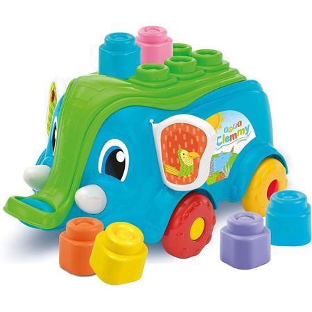 Clemmy bébi elefánt - 10 db építőkockával