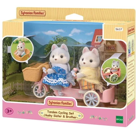 Sylvanian Families Tandem bicikli szett - Husky tesókkal