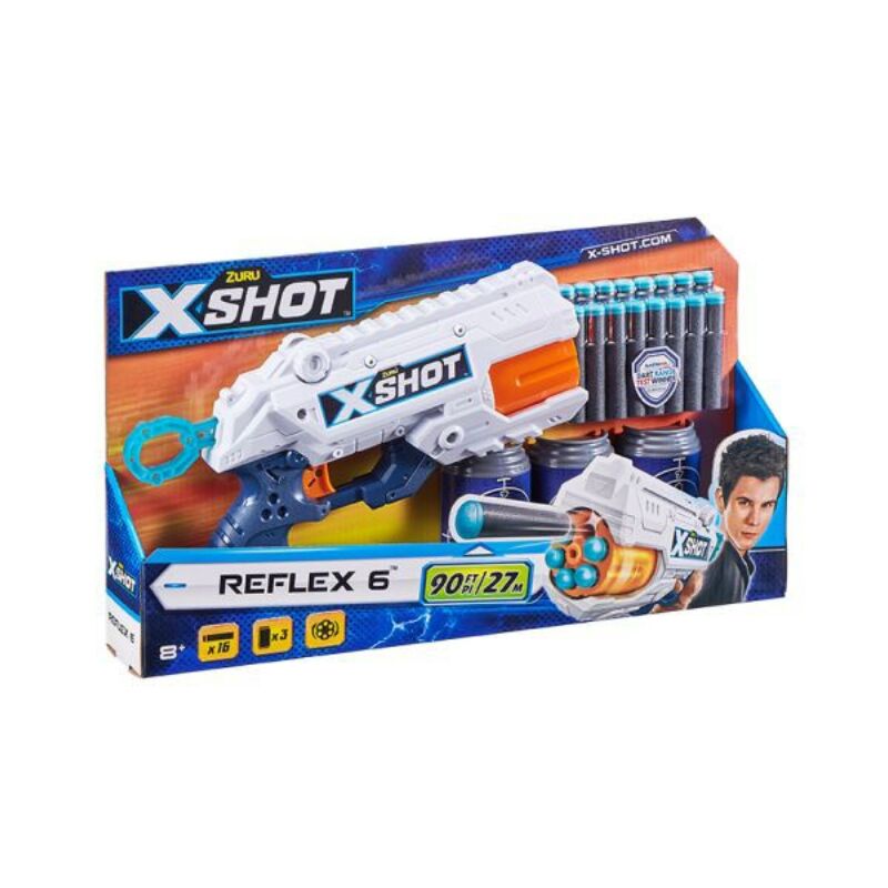 X-Shot Reflex 6 lövetű szivacslövő pisztoly célpont dobozzal