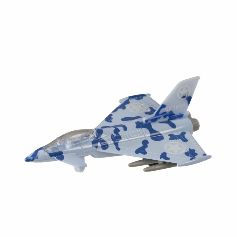 Fém vadászrepülőgép - Eurofighter 2000, kék/sötét kék
