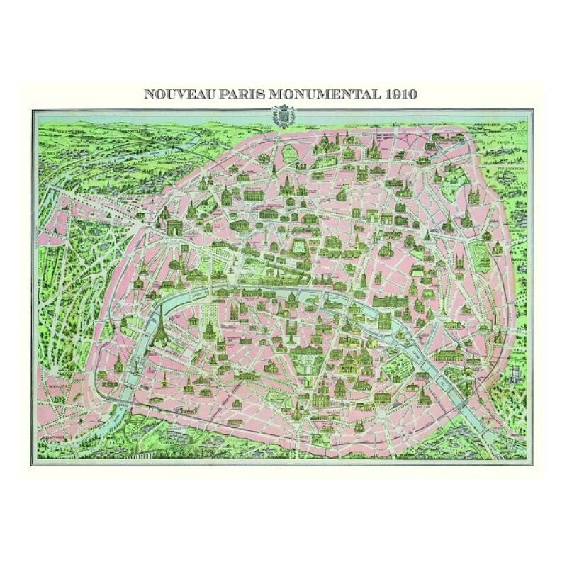 Paris map 1910 puzzle, 1000 darabos - Piatnik