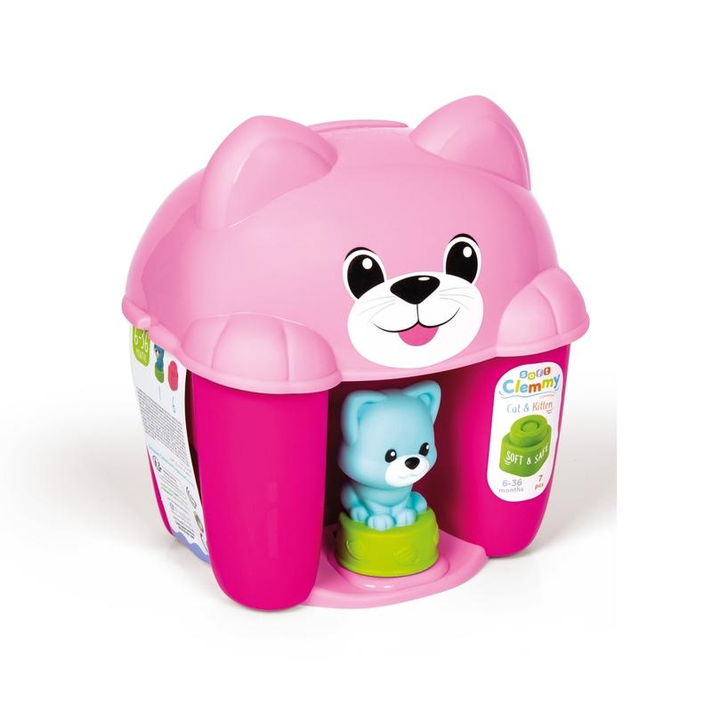 Clemmy Soft puha cica és kölyke kosár építőjáték