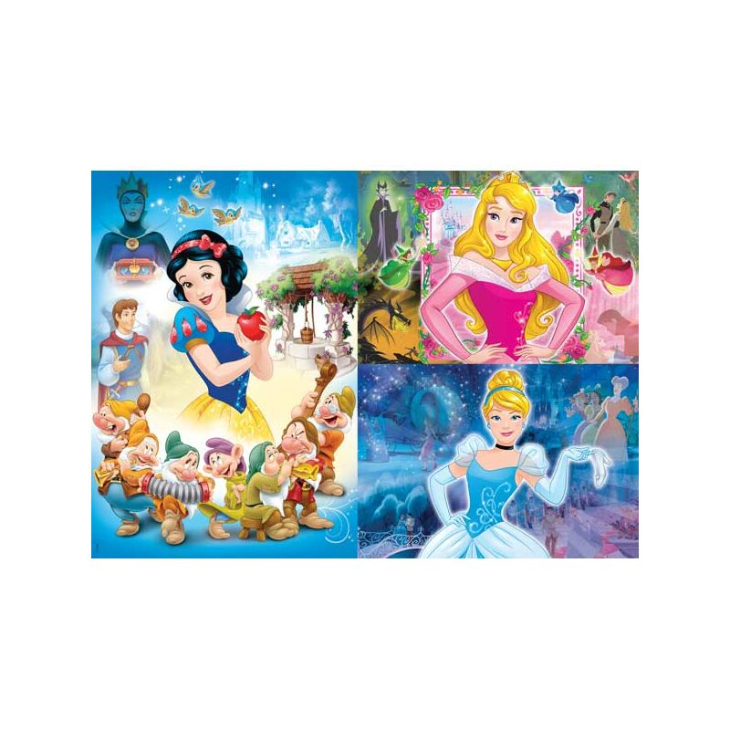 Disney hercegnők 3x48 db-os puzzle - Clementoni
