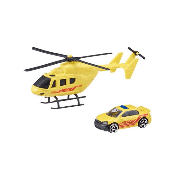 Teamsterz sürgősségi autó mentő helikopterrel, 7 + 14 cm