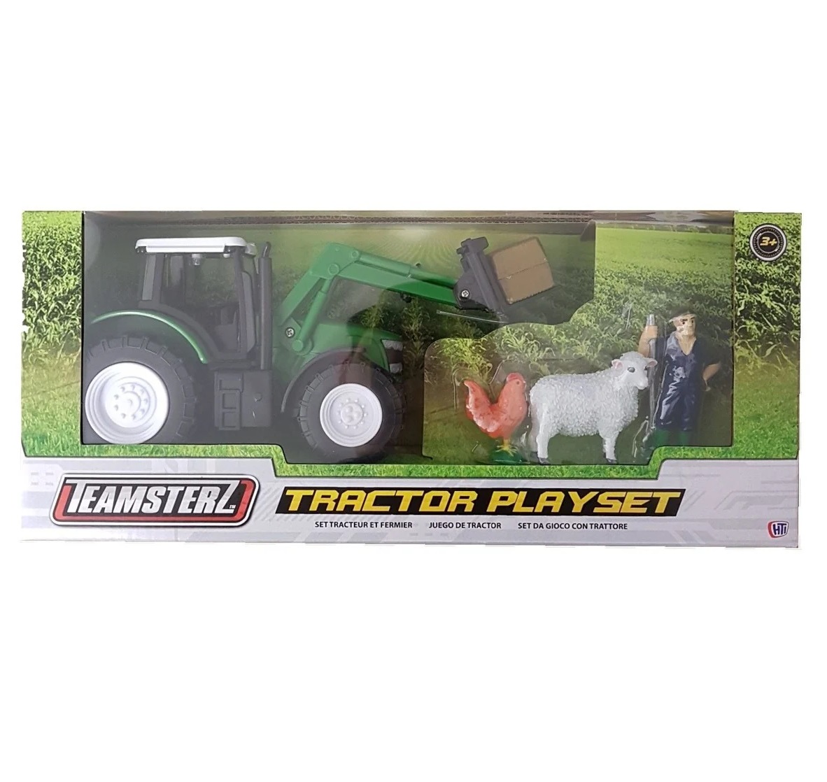 Teamsterz zöld traktor játékkészlet, 18 cm