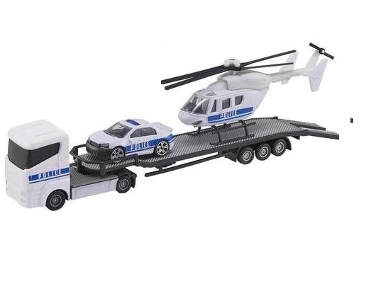 Teamsterz rendőrségi jármű és helikopter-szállító, 27 cm