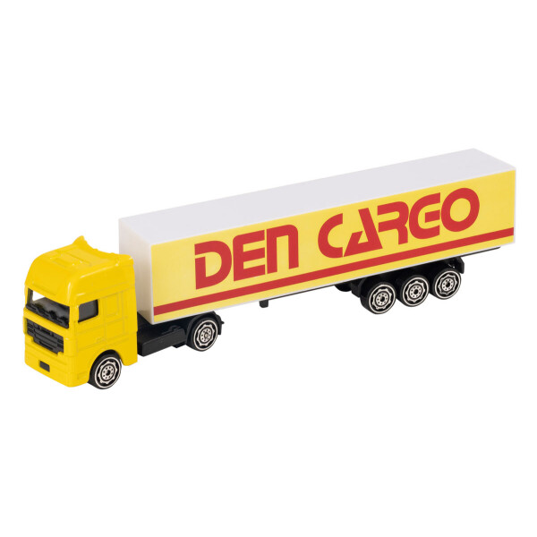 Teamsterz Den Cargo nyerges kamion sárga, 20 cm