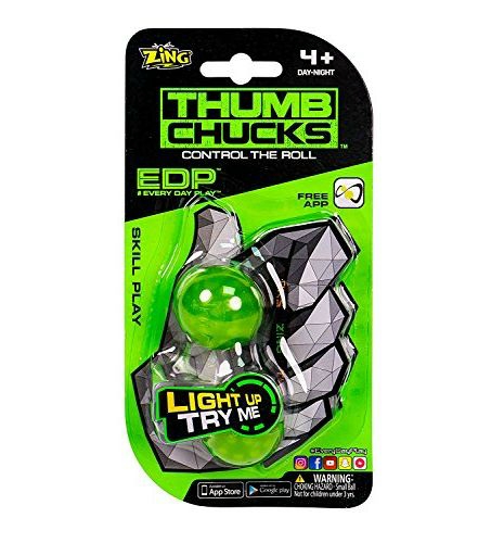 Thumb chucks zöld - világító ügyességi Tiki-Taki golyók