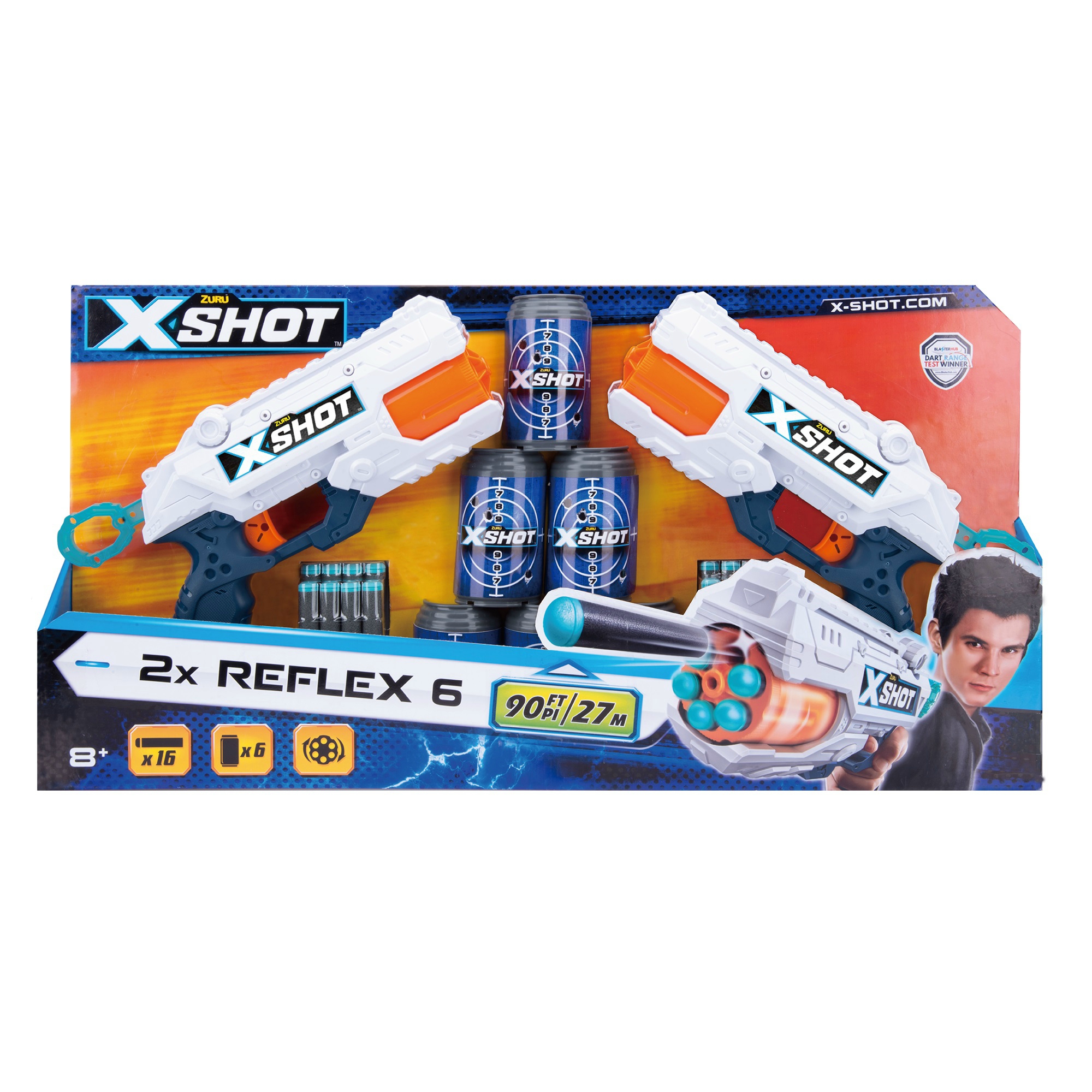 X-Shot Reflex 6 forgótáras szivacslövő pisztoly 2db + 6 db célpont doboz