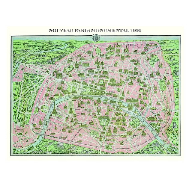 Paris map 1910 puzzle, 1000 darabos - Piatnik