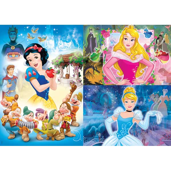 Disney Hercegnők 3x48 db-os puzzle - Clementoni 25211