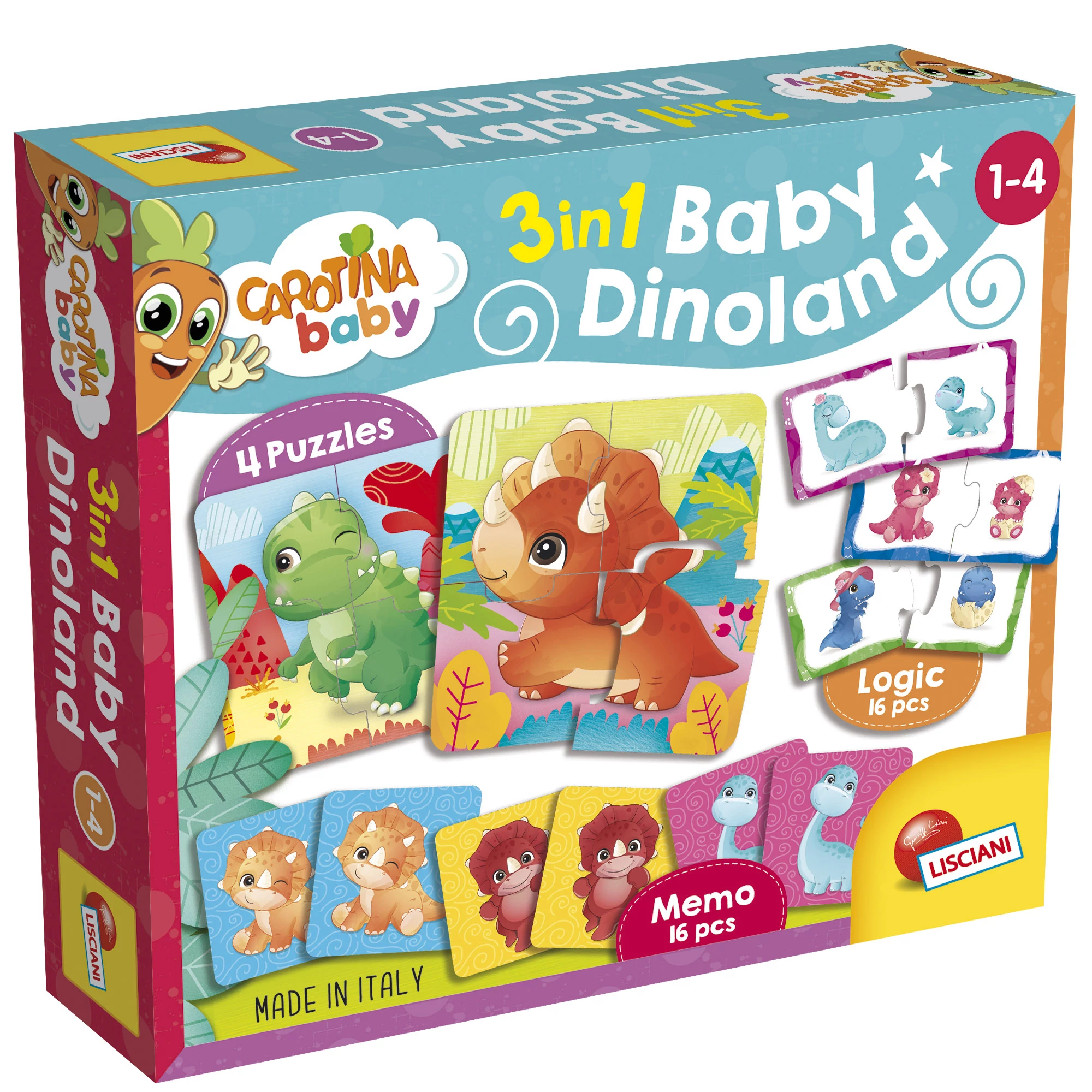 Carotina Baby Dinoland 3 az 1-ben puzzle